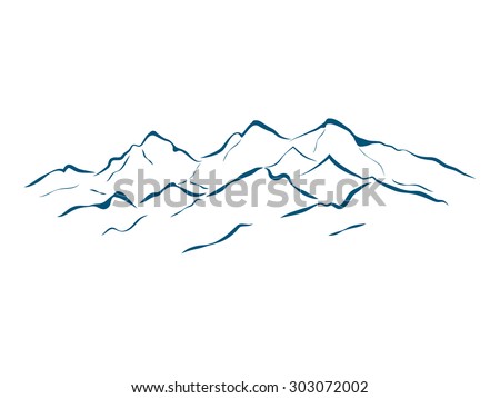 alpine mountain landscape vector illustration