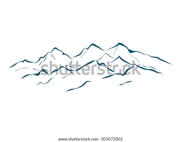 Alpine Mountain Landscape Vector Illustration Stock Vector (Royalty ...