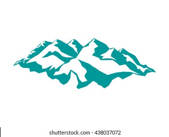 alpine mountain outline alaska landscape vector illustration