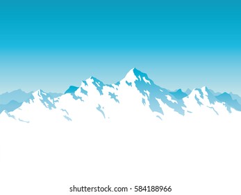 Alpine mountain range  background vector illustration with copy space