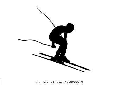 Silhouette Set Different Winter Sports Skiing Stock Vector (royalty 