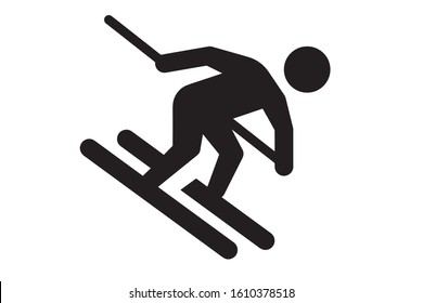 alpine skiing vector icon design on white background 