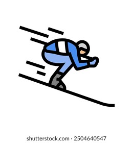 alpine skiing winter sport color icon vector. alpine skiing winter sport sign. isolated symbol illustration