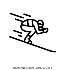 alpine skiing winter sport line icon vector. alpine skiing winter sport sign. isolated contour symbol black illustration