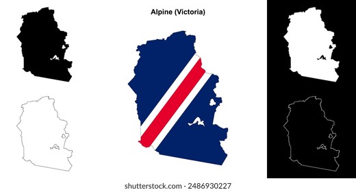 Alpine (Victoria) Outline Karte Set