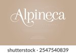 Alpineca typography beauty fashion elegant minimalist serif italic fonts decorative wedding vintage retro logos. Minimal luxury font alphabet logo. Vector illustration