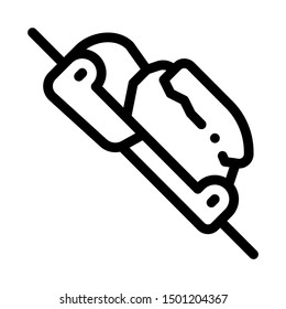 Alpinism Rope Movement Mechanism Tool Vector Icon Thin Line. Contour Outline Illustration