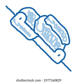 Alpinism Rope Movement Mechanism Tool sketch icon vector. Hand drawn blue doodle line art isolated symbol illustration