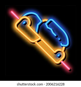 Alpinism Rope Movement Mechanism Tool neon light sign vector. Glowing bright icon transparent symbol illustration