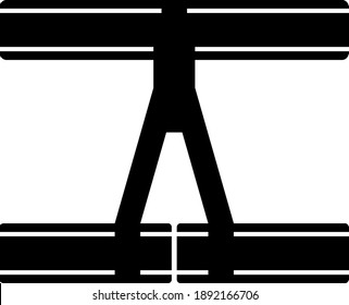 Alpinist Belay Belt Icon. Black Glyph Design. Vector Illustration.
