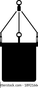 Alpinist Bucket Icon. Black Glyph Design. Vector Illustration.