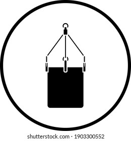 Alpinist Bucket Icon. Thin Circle Stencil Design. Vector Illustration.
