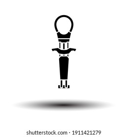 Alpinist Camalot Icon. Black on White Background With Shadow. Vector Illustration.