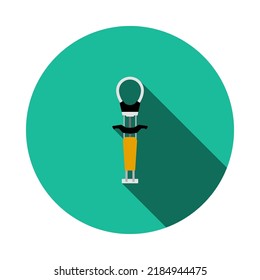 Alpinist Camalot Icon. Flat Circle Stencil Design With Long Shadow. Vector Illustration.