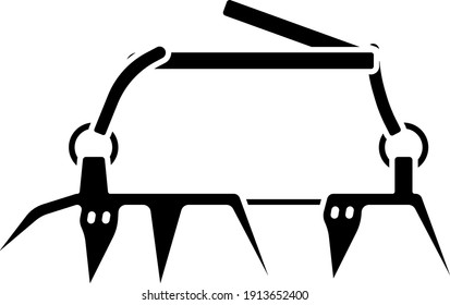 Alpinist Crampon Icon. Black Stencil Design. Vector Illustration.