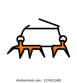 Alpinist Crampon Icon. Editable Bold Outline With Color Fill Design. Vector Illustration.