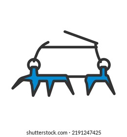 Alpinist Crampon Icon. Editable Bold Outline With Color Fill Design. Vector Illustration.