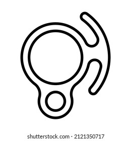 Alpinist Descender Icon. Bold outline design with editable stroke width. Vector Illustration.