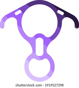 Alpinist Descender Icon. Flat Color Ladder Design. Vector Illustration.
