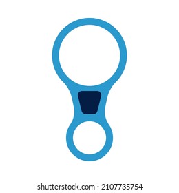 Alpinist Descender Icon. Flat Color Design. Vector Illustration.