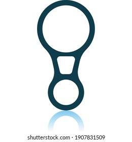 Alpinist Descender Icon. Shadow Reflection Design. Vector Illustration.