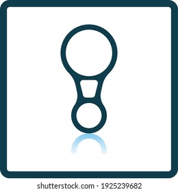 Alpinist-Dekodierer-Symbol. quadratisches Schattenreflektionsdesign. Vektorgrafik.