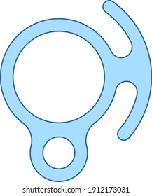 Alpinist Descender Icon. Thin Line With Blue Fill Design. Vector Illustration.
