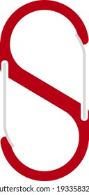 Alpinist Double Sided Carabine Icon. Flat Color Design. Vector Illustration.