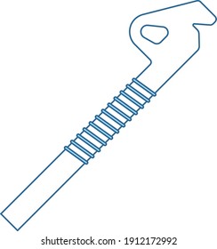 Alpinist Ice Screw Icon. Thin Line With Blue Fill Design. Vector Illustration.