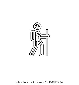 Alpinist icon. Adventure travel symbol