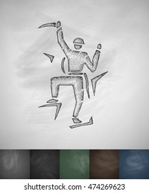 alpinist icon. Hand drawn vector illustration