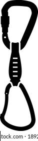 Alpinist Quickdraw Icon. Black Glyph Design. Vector Illustration.