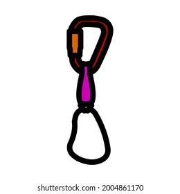 Alpinist Quickdraw Icon. Editable Bold Outline With Color Fill Design. Vector Illustration.