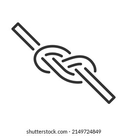 Alpinist Rope Knot Icon. Editable Bold Outline With Color Fill Design. Vector Illustration.