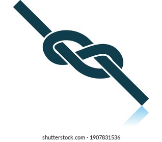 Alpinist Rope Knot Icon. Shadow Reflection Design. Vector Illustration.
