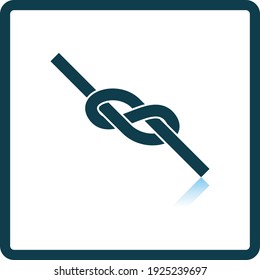Alpinist Rope Knot Icon. Square Shadow Reflection Design. Vector Illustration.