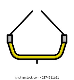 Alpinist Seat Icon. Editable Bold Outline With Color Fill Design. Vector Illustration.