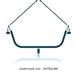 Alpinist Seat Icon. Shadow Reflection Design. Vector Illustration.