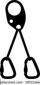 Alpinist Self Rescue System Icon. Black Glyph Design. Vector Illustration.