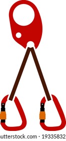 Alpinist Self Rescue System Icon. Flat Color Design. Vector Illustration.