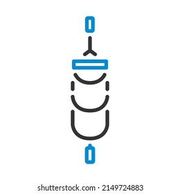 Alpinist Step Ladder Icon. Bearbeitbare, fette Rahmenlinie mit Farbfülldesign. Vektorgrafik.