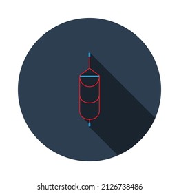 Alpinist Step Ladder Icon. Flat Circle Stencil Design With Long Shadow. Vector Illustration.
