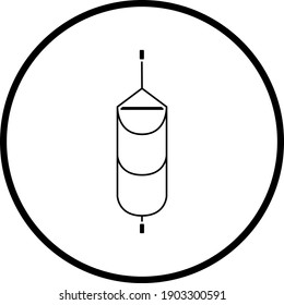 Alpinist Step Ladder Icon. Thin Circle Stencil Design. Vector Illustration.