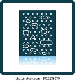 Alpinist Training Wall Icon. Square Shadow Reflection Design. Vector Illustration.