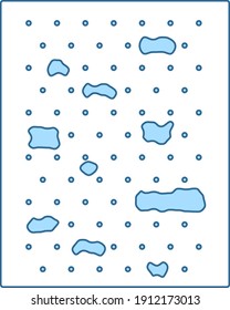 Alpinist Training Wall Icon. Thin Line With Blue Fill Design. Vector Illustration.
