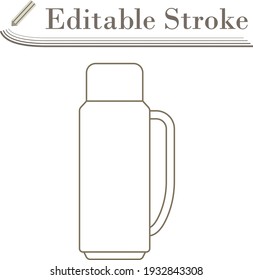 Alpinist Vacuum Flask Icon. Editable Stroke Simple Design. Vector Illustration.
