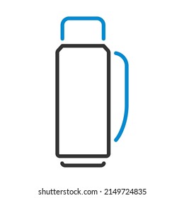 Alpinist Vacuum Flask Icon. Editable Bold Outline With Color Fill Design. Vector Illustration.