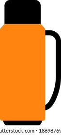 Alpinist Vacuum Flask Icon. Flat Color Design. Vector Illustration.