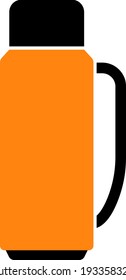 Alpinist Vacuum Flask Icon. Flat Color Design. Vector Illustration.
