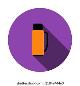 Icono de la máscara de vacío alpinista. Diseño De Esténcil De Círculo Plano Con Sombra Larga. Ilustración vectorial.
